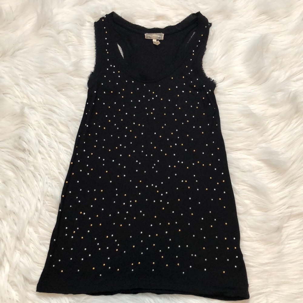 Black Dotted Tank Size XS